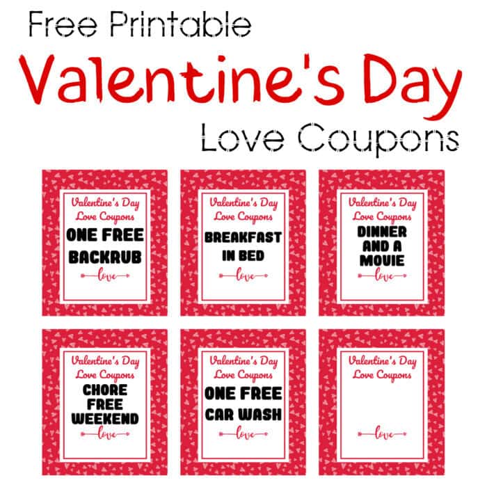 Free Printable Valentine's Day Love Coupons
