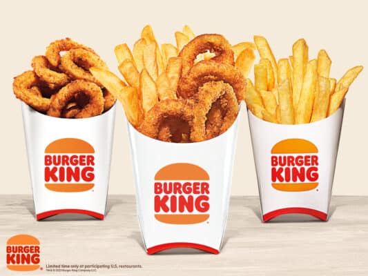 Burger King onion rings and fries promo