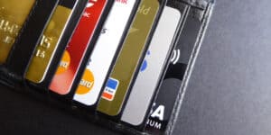 wallet with credit cards