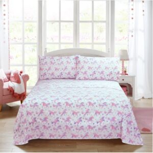 unicorn multicolor kids cotton sheet set