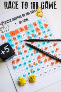 free race to 100 maths game for easter feature