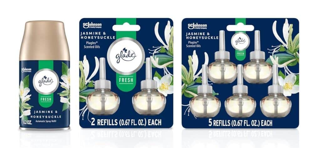 Glade jasmine honeysuckle fragrance products display