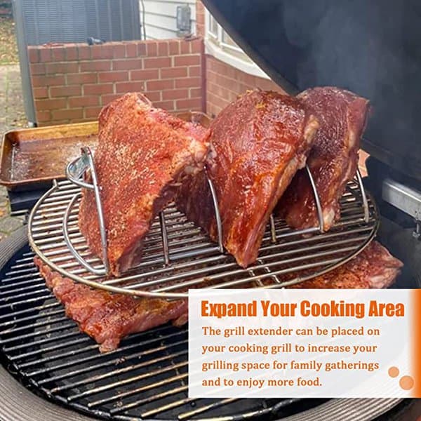 vankey grill expander rack with kamado joe big joe i ii &iii stainless steel stack rack expansion grilling fits for kamado joe or xlarge big green egg