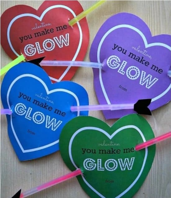 cupids heart glow stick valentines super cute diy valentines for kids