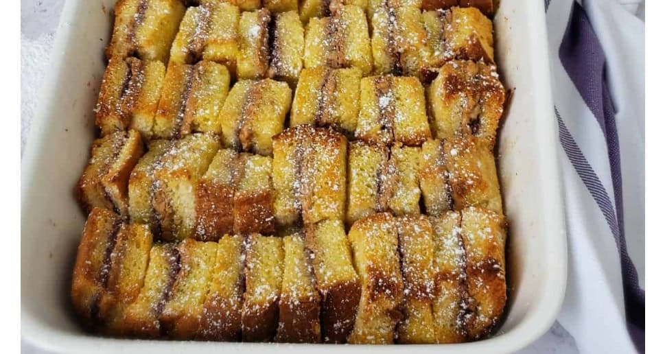 peanut butter and jelly french toast casserole