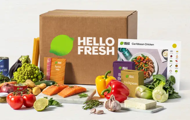 hello fresh box with food