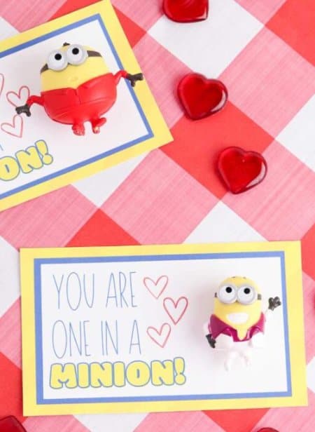 minion valentine card printables
