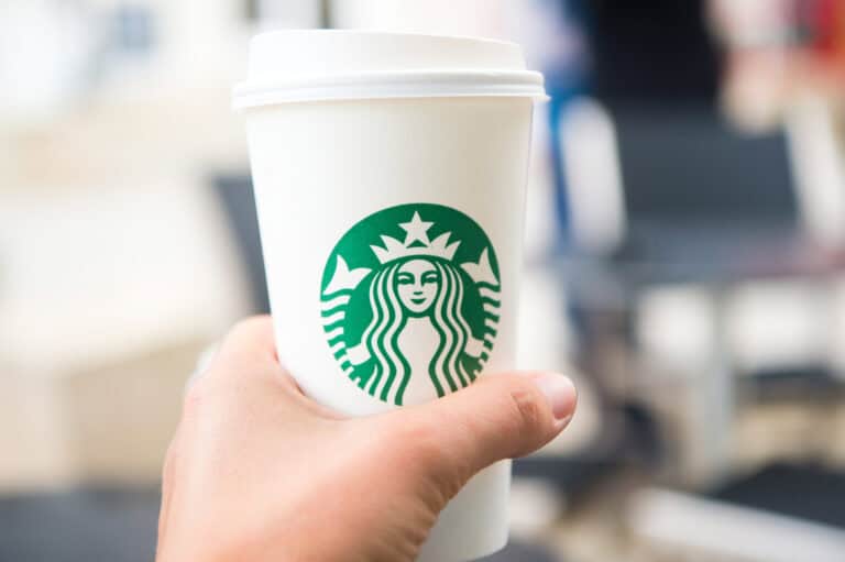 a tall starbucks coffee in starbucks coffee shop