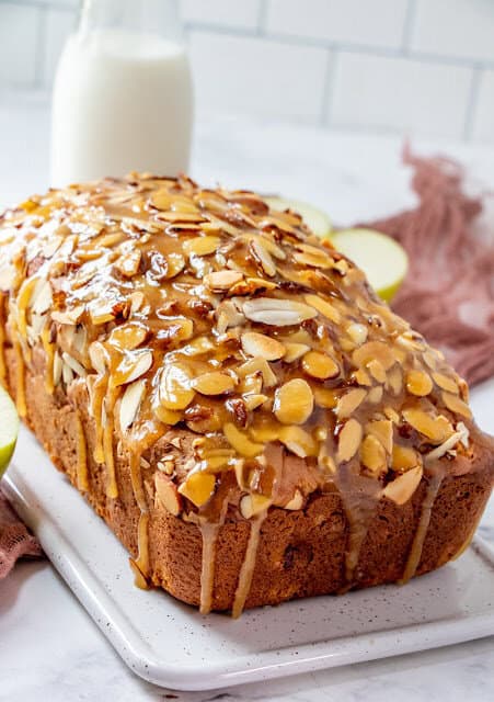 buttery caramel apple almond quick bread