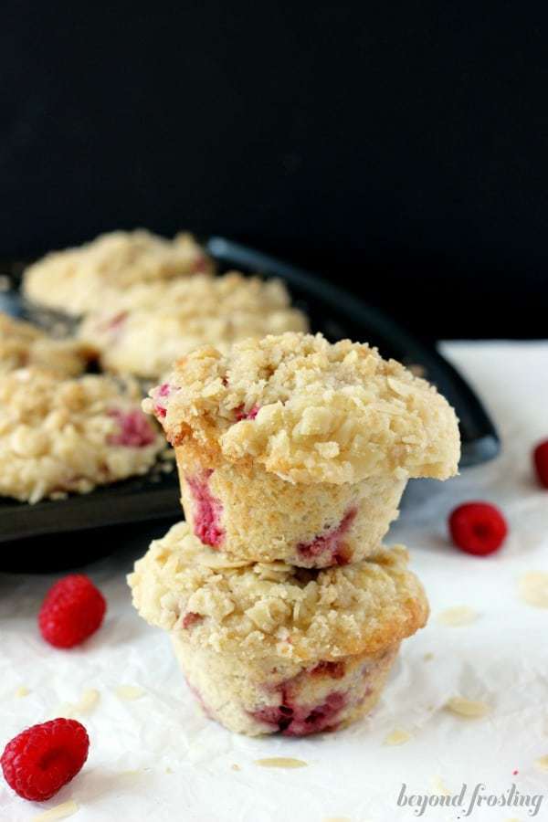 lemon raspberry almond muffins 1