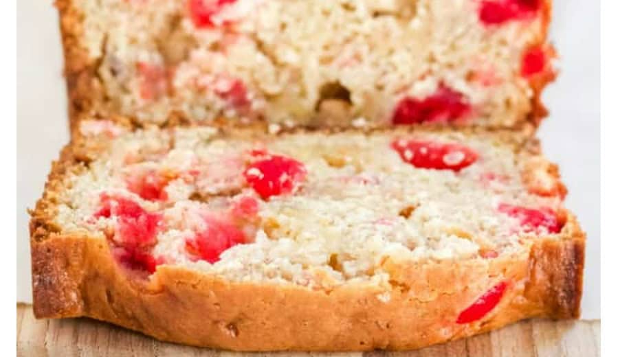 white chocolate cherry banana bread