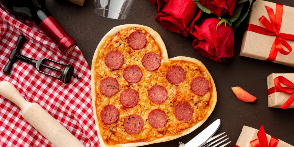 valentines day freebies pizza heart