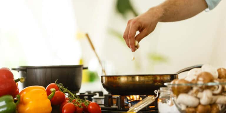 cooking in a pan