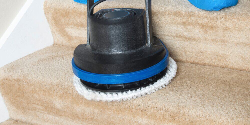 clean carpet with cleaner