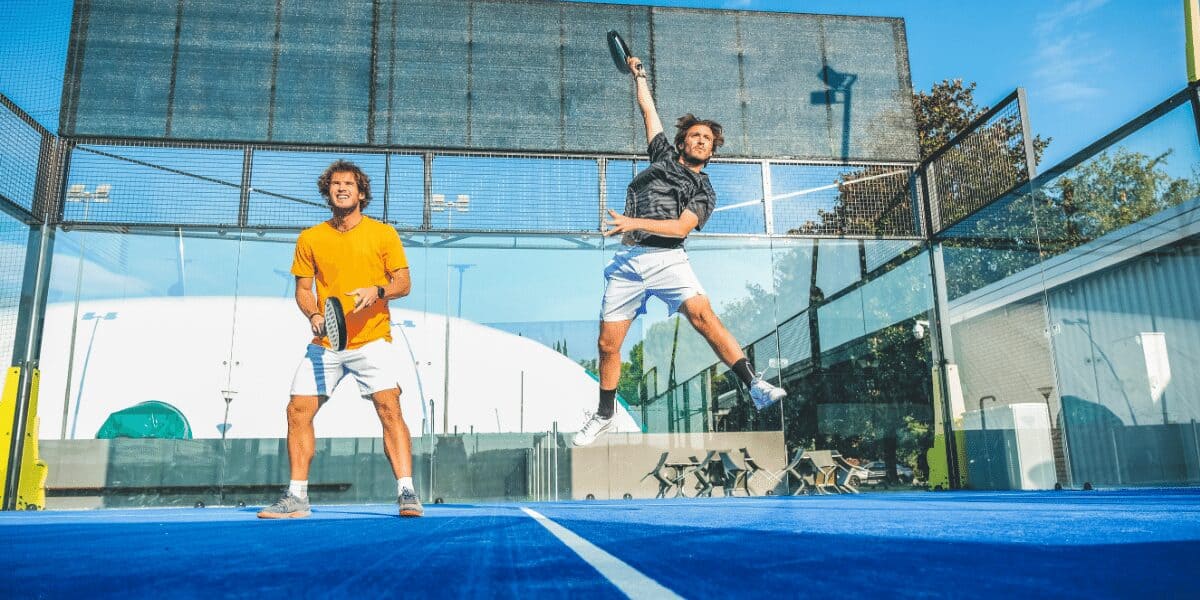 guys playing with padel gear