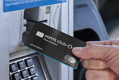 sam's card in gas pump