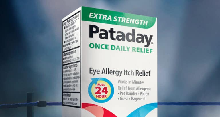 Pataday eye allergy itch relief packaging.