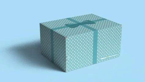 Polka dot gift box with a bow
