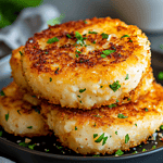 Crispy Air Fryer Mashed Potato Cakes gluten-free with parsley garnish