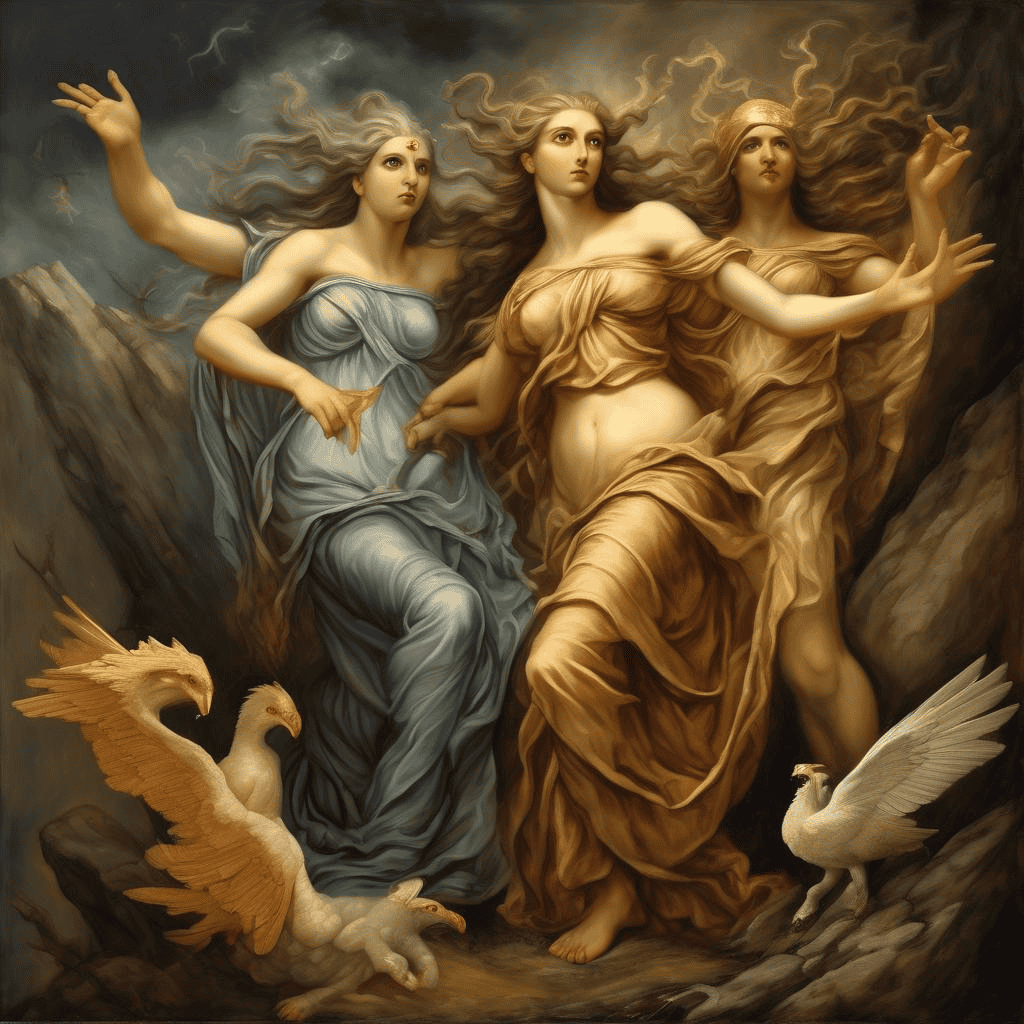 Three Moires – Clotho, Lachesis, Atropos