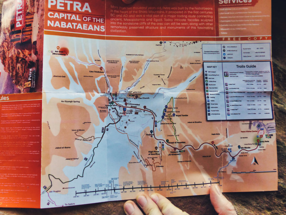 Pétra carte du site