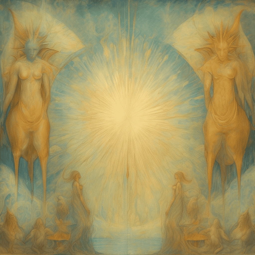 Sketch II for vitrage dyptich “Rex” – Mikalojus Konstantinas Ciurlionis