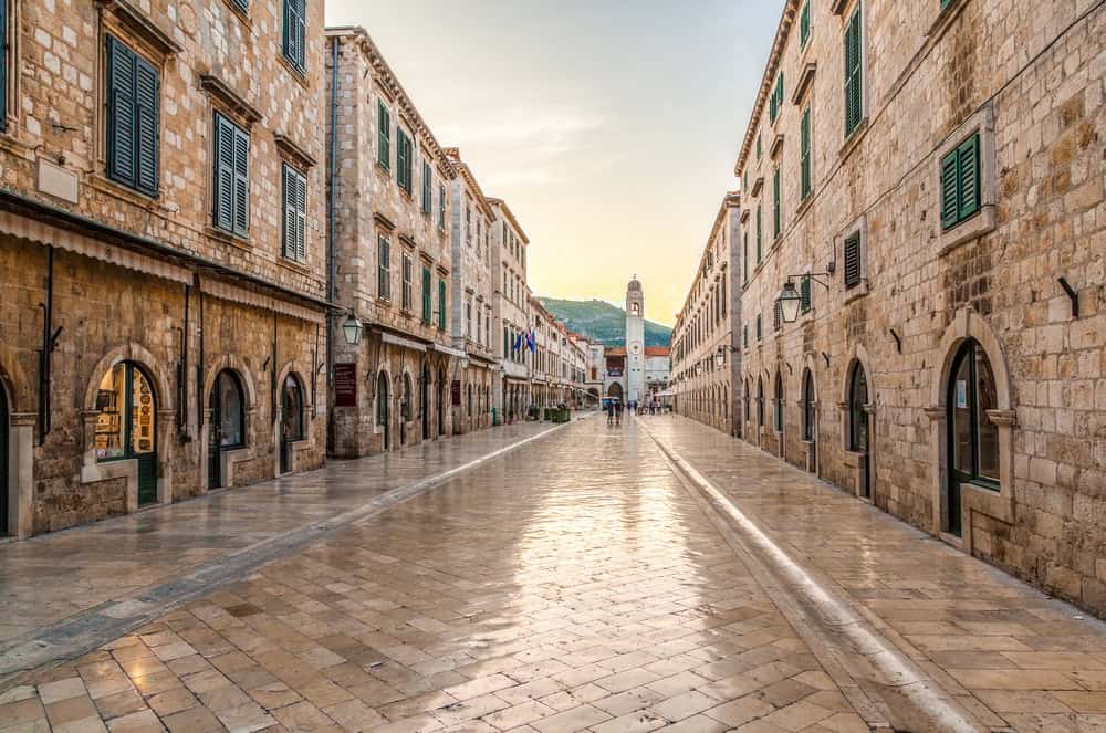 Sunrise,Over,The,Stradun,Or,Placa,(stradone,Or,Corso),Once Revelin Club Dubrovnik