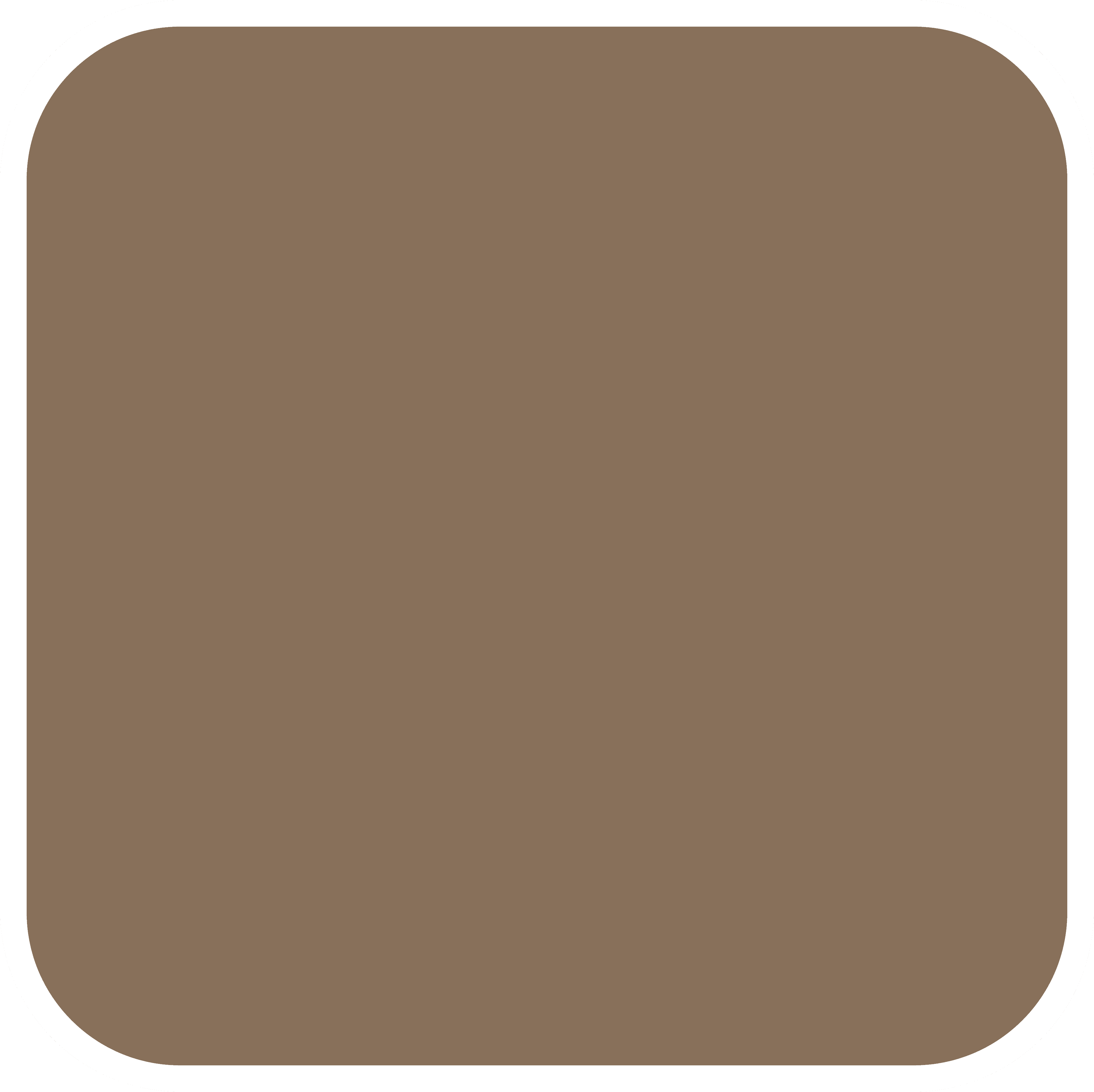 A solid medium brown square with rounded corners and a white border, reminiscent of the classic tones showcased in a Metal Roof Gallery.