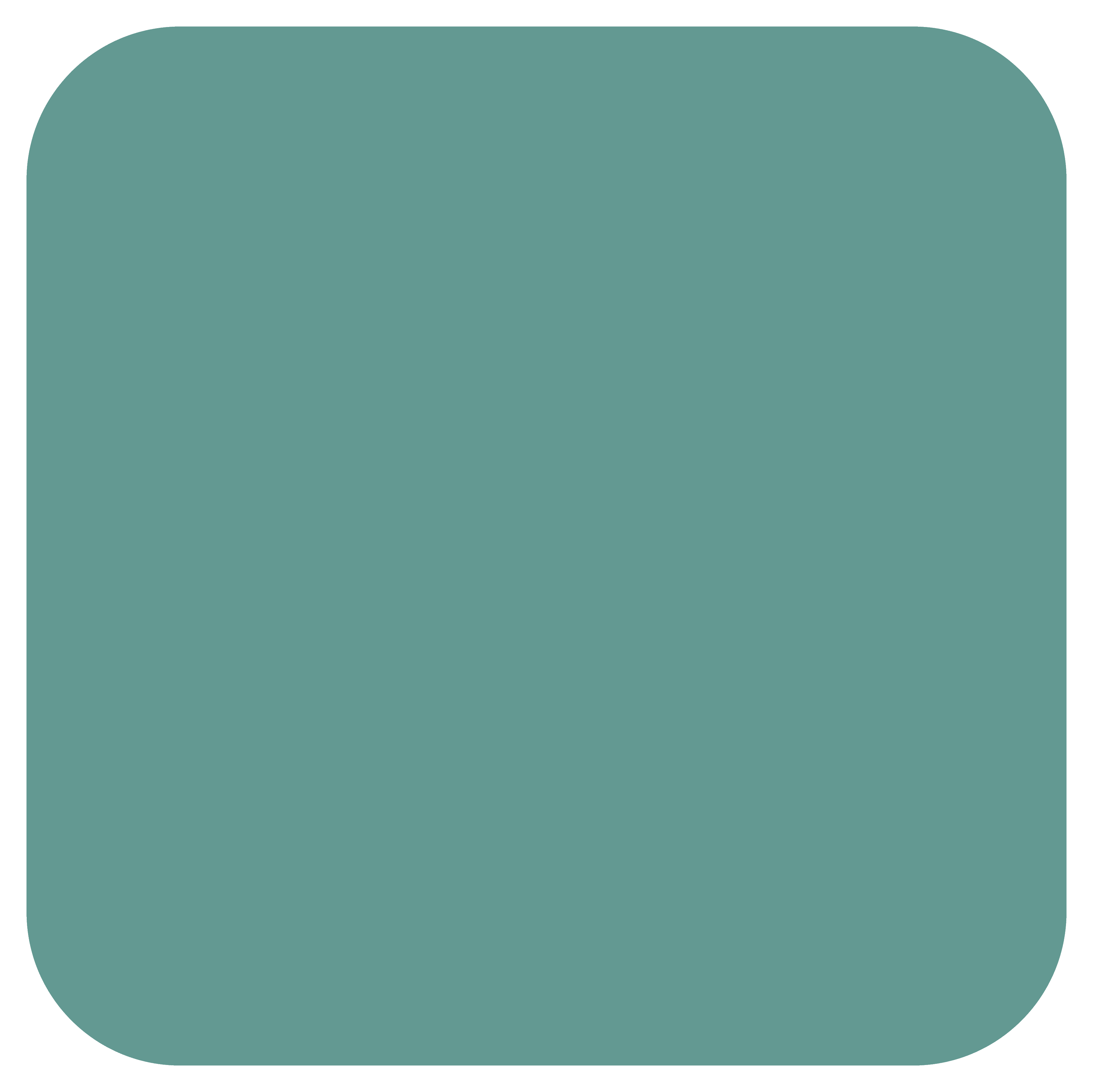 A rounded square filled with a solid teal color, reminiscent of the vibrant hues seen in a Metal Roof Gallery.
