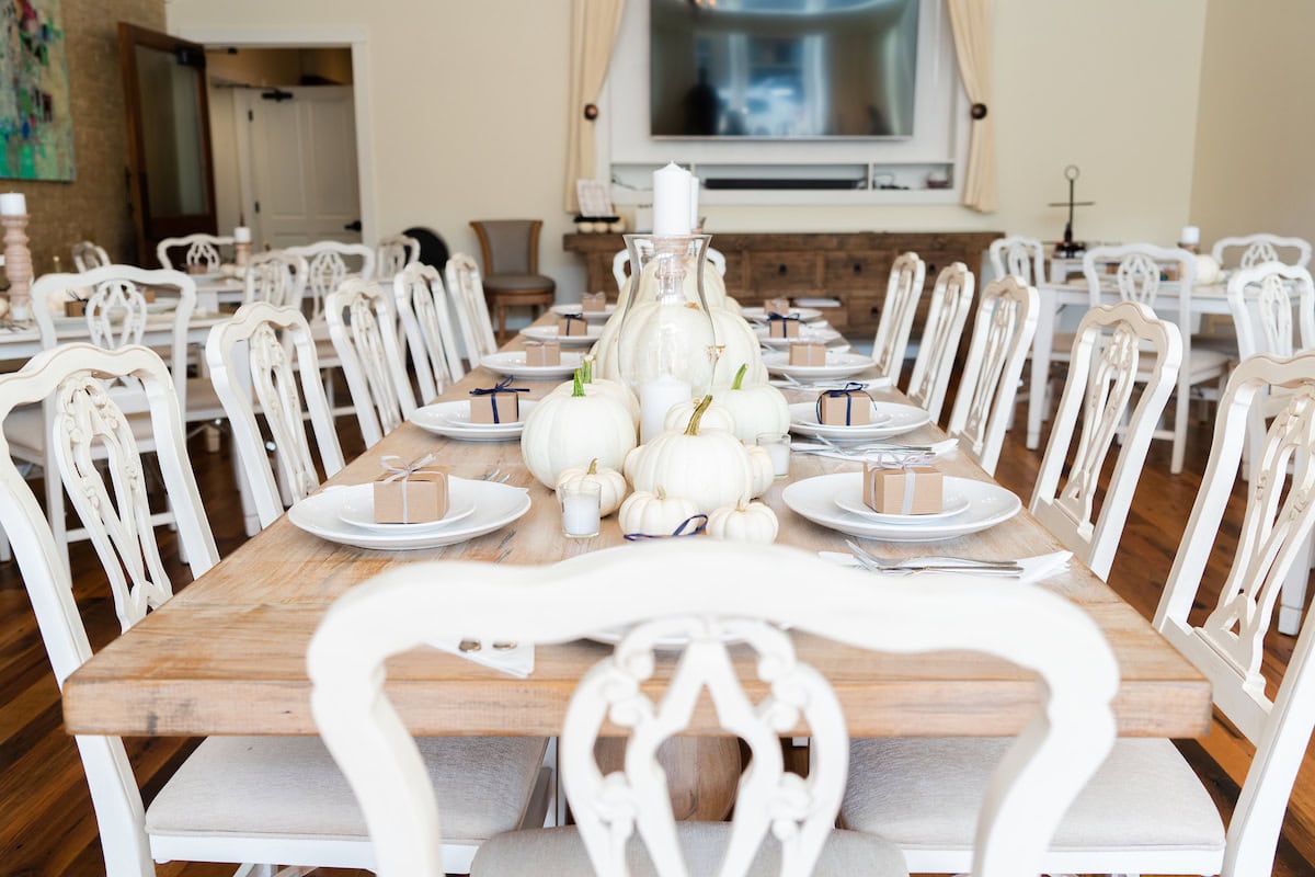 Cerulean table decorated for Fall