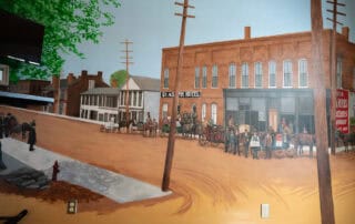custom murals painted by Brandon Long in the petite rooms at The Stanford Inn