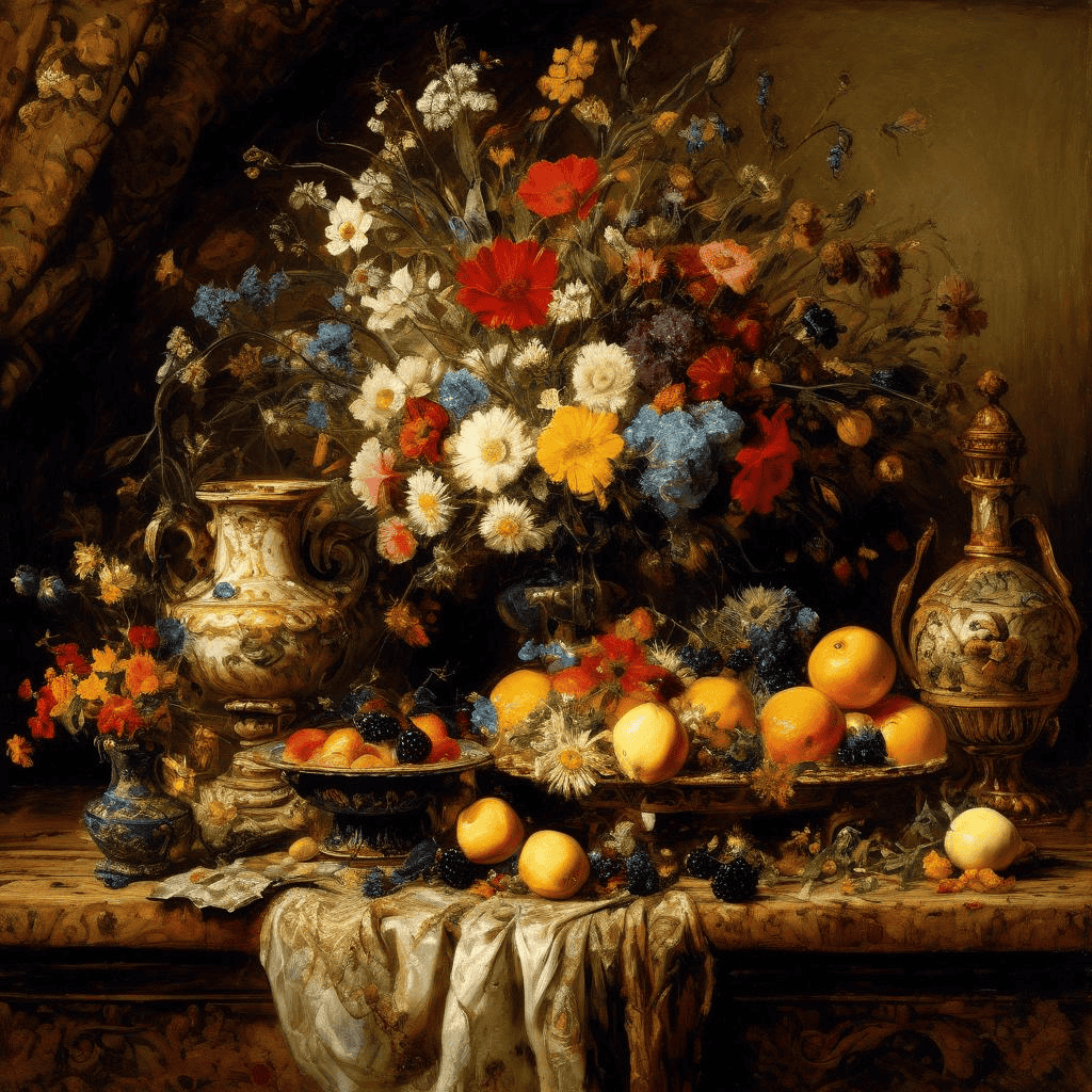 Still Life with Wild and Garden Flowers – Adolphe Joseph Thomas Monticelli