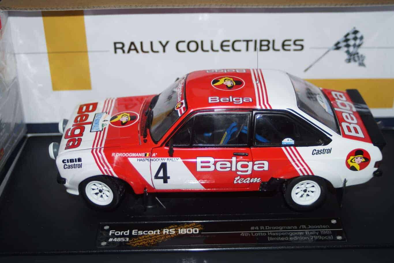 1/18 Ford Escort Mk.2 RS1800 Belga Team Haspengouw Rally 1981 #4 R.Droogmans