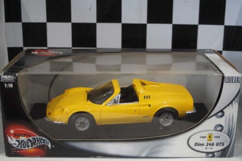 Hotwheels ferrari dino 246 gts yellow 1:18th ref 23920