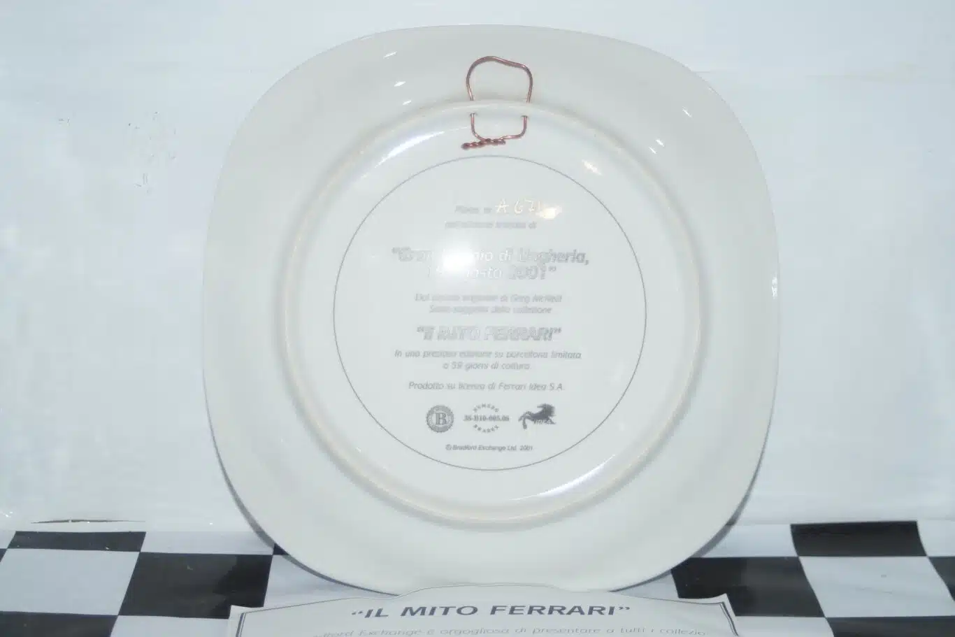 Bradford exchange gran premio di ungheria 2001 ferrari plate & certificate