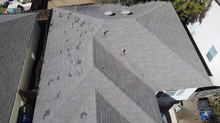 Severe roof damage on a San Antonio home after a storm