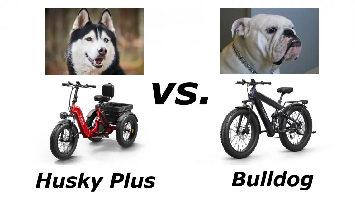 Puckipuppy Husky Plus and Bulldog electric bikes