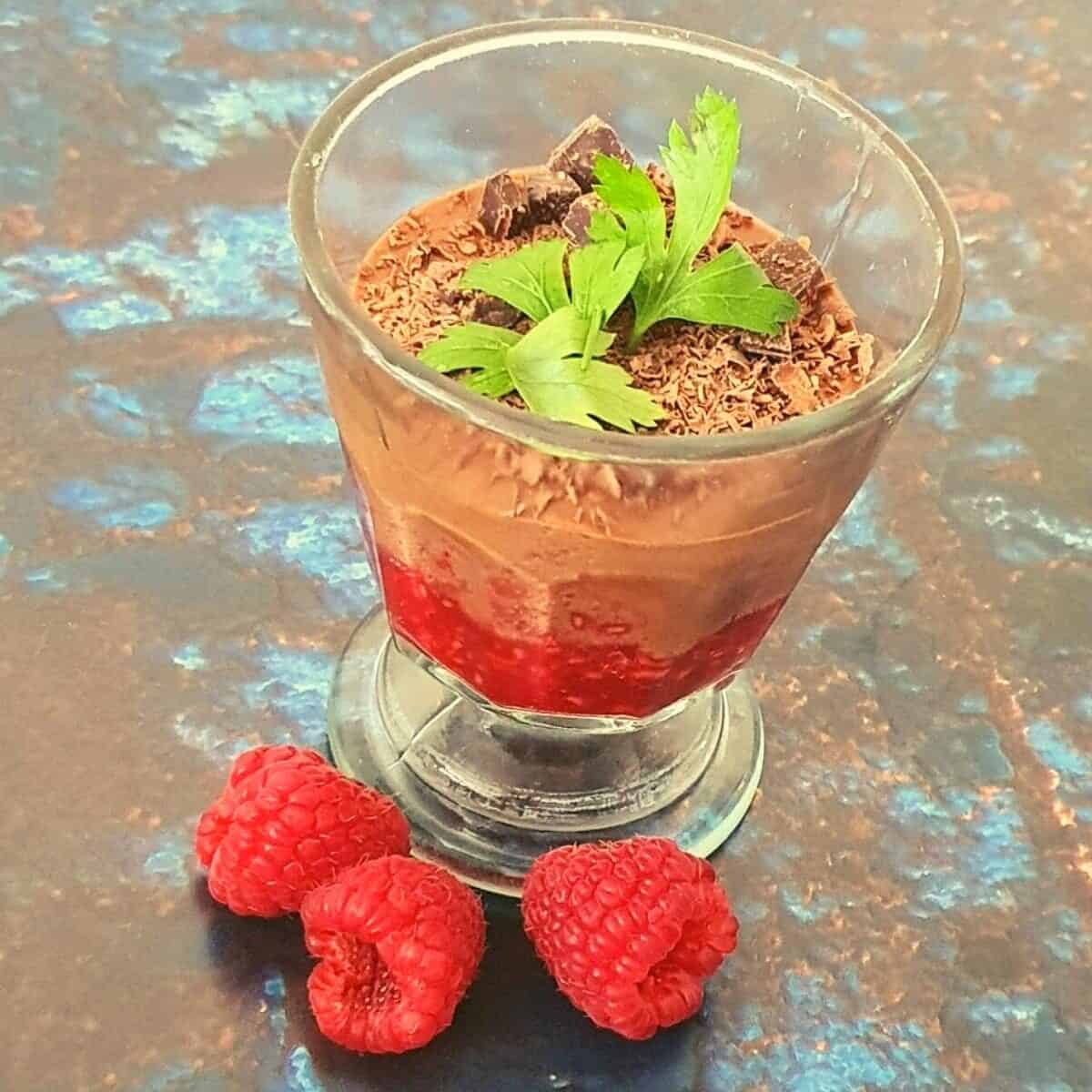 Raspberry and chocolate indulgence dessert