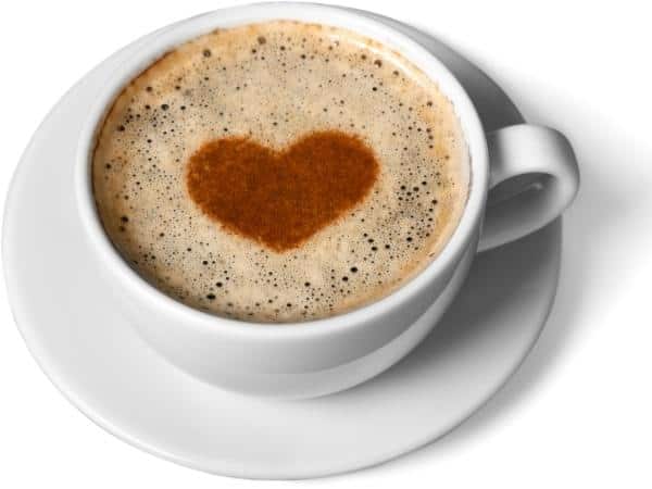 coffee with heart on top