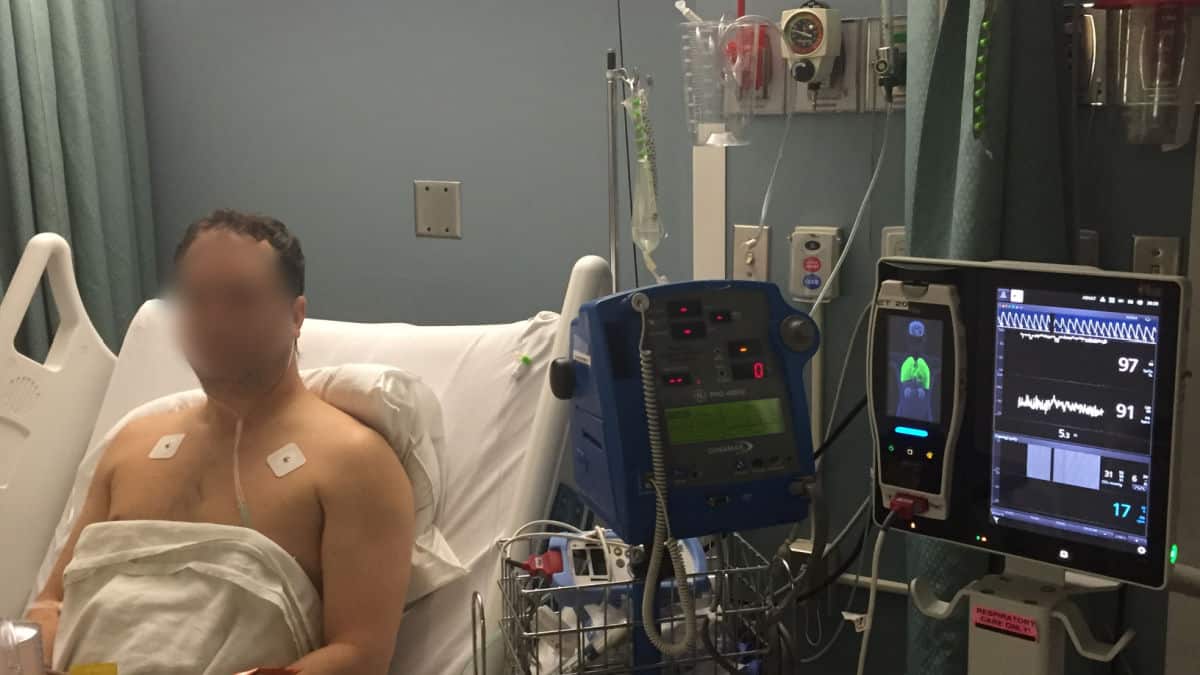 photo while in hospital bed