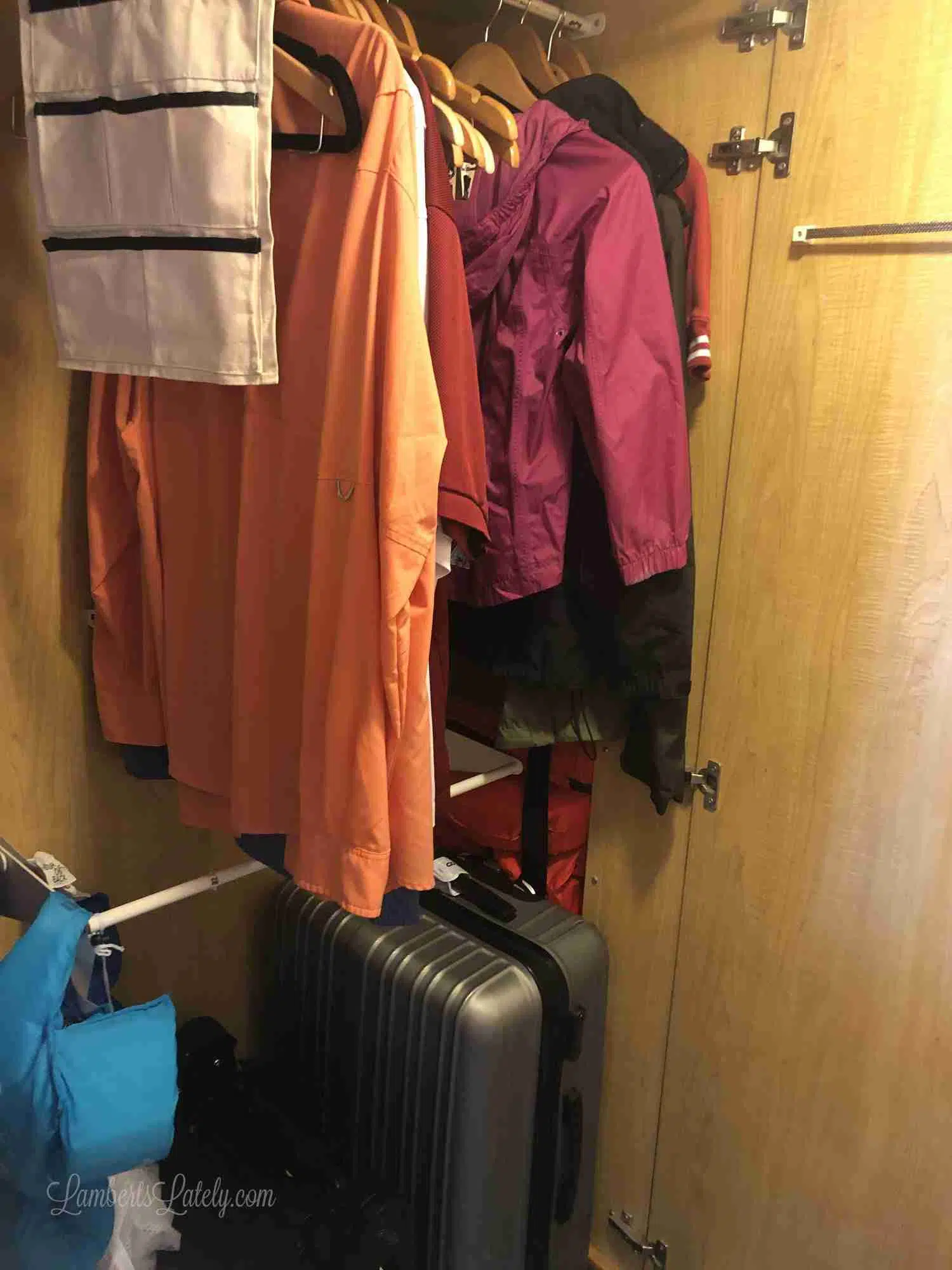 closet in a cruise cabin.