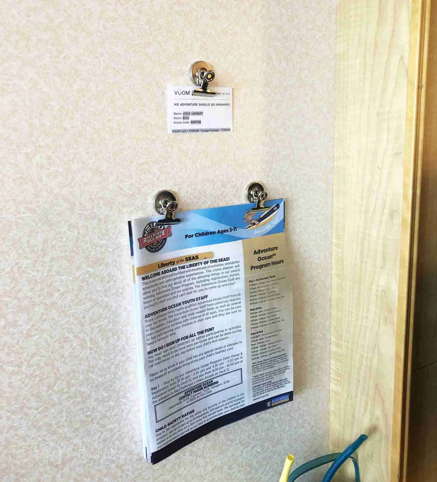 magnets for cruise ship walls.