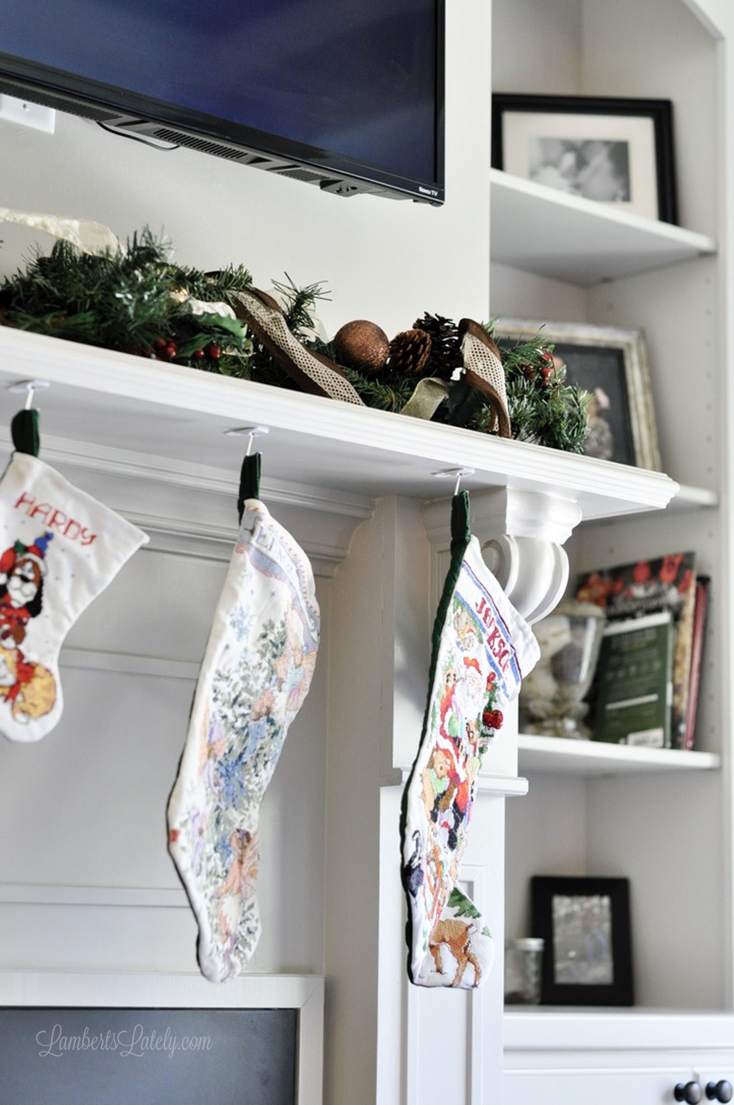stockings on a mantle