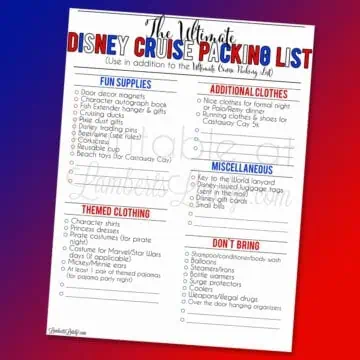 disney cruise packing list printable.