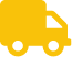 Solid yellow icon of a delivery truck facing right on a black background.