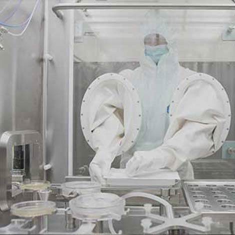 single use microbial impactor in an isolator