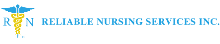 Logo for Reliablenursingservices, showing care and trust in home nursing services.