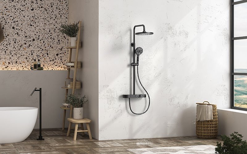 Benefits of Thermostatic Shower Systems-MATTE BLACK SC84412