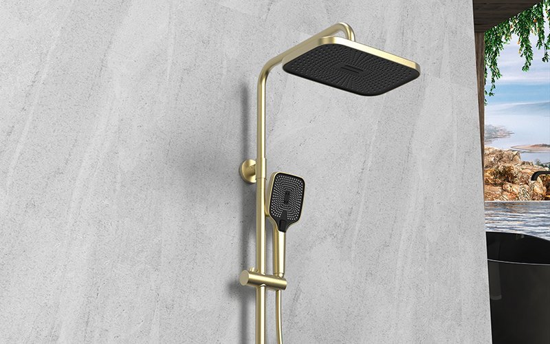 exposed gold 4 way shower set-square shape-SC845 14