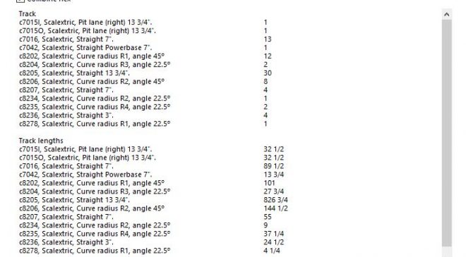 AnyRail Materials List